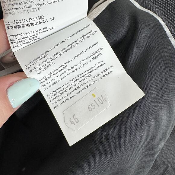 Hugo Boss Blazer Mens 36R Gray Wool Sharp3 Jam75 Suit Jacket Sport Coat Formal - Picture 15 of 16